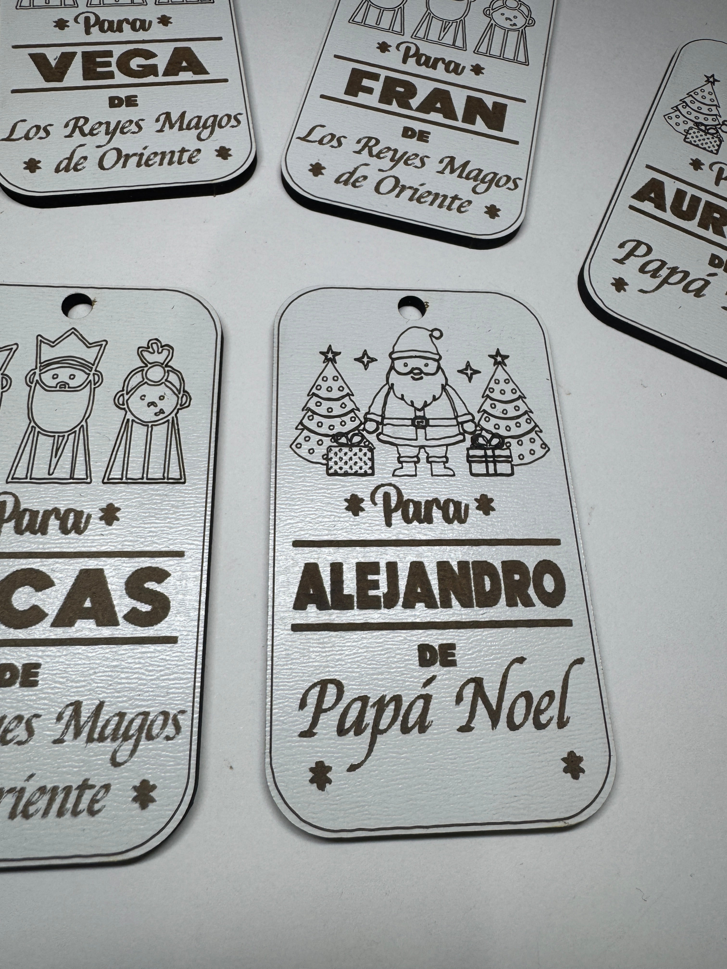 Etiquetas personalizadas papá Noel y reyes magos